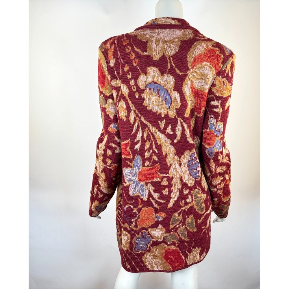 Peruvian Connection Baby Alpaca Wool Cardigan Women M EUC Long Sleeve Floral - Picture 2 of 12
